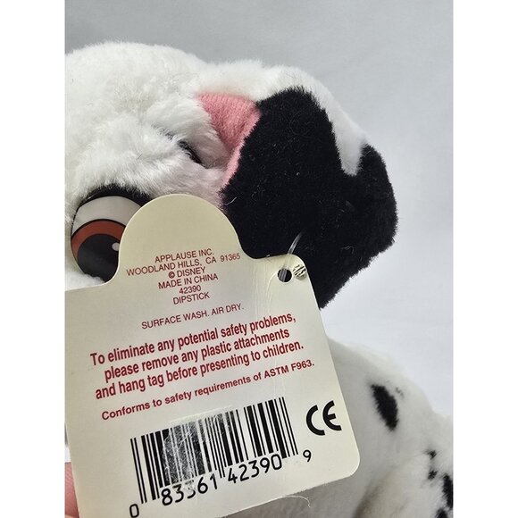 VTG 90s Disney Applause 101 Dalmatians "Dipstick" Puppy Plush Toy With Tags - Picture 3 of 9